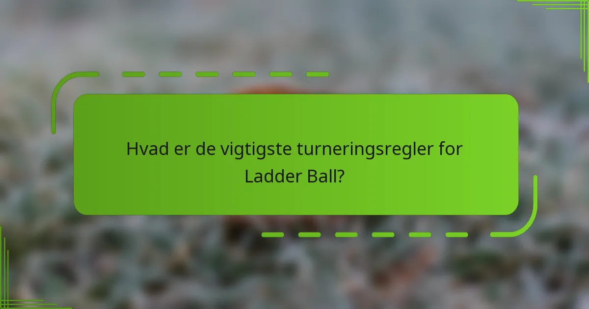 Hvad er de vigtigste turneringsregler for Ladder Ball?