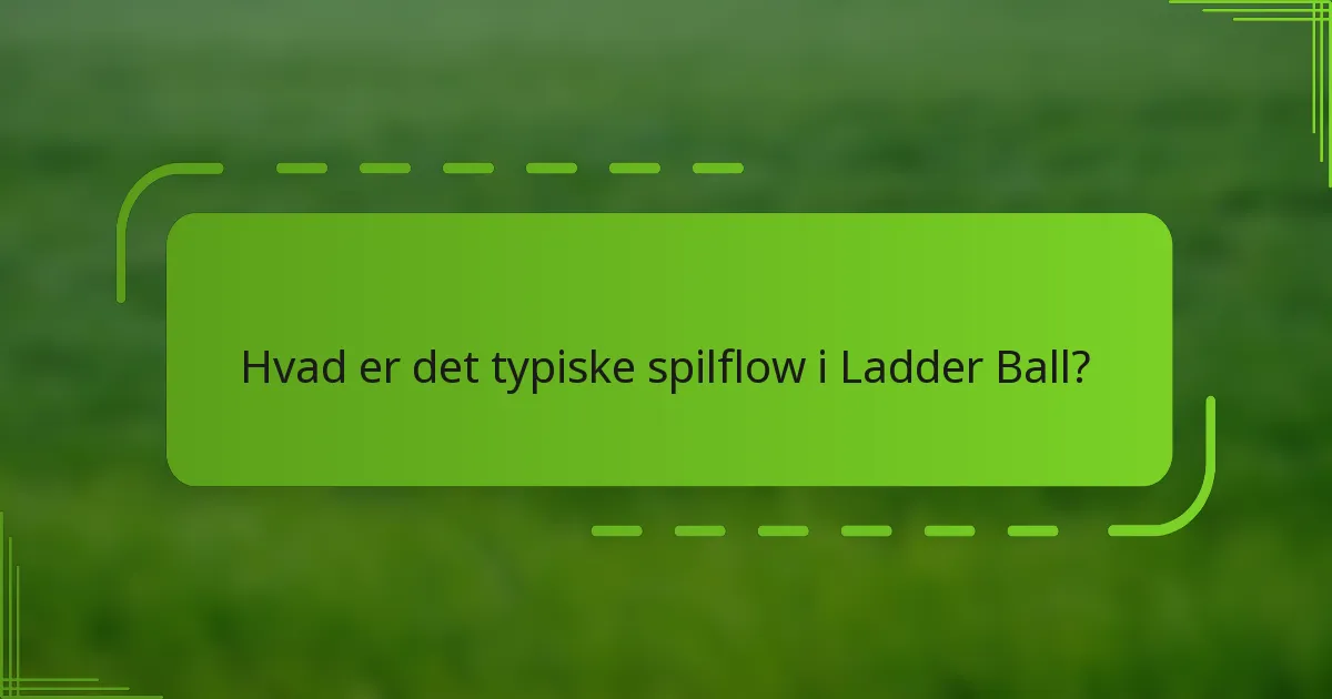 Hvad er det typiske spilflow i Ladder Ball?