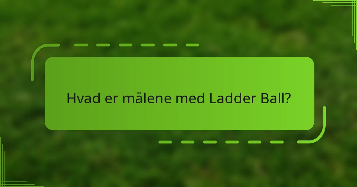 Hvad er målene med Ladder Ball?