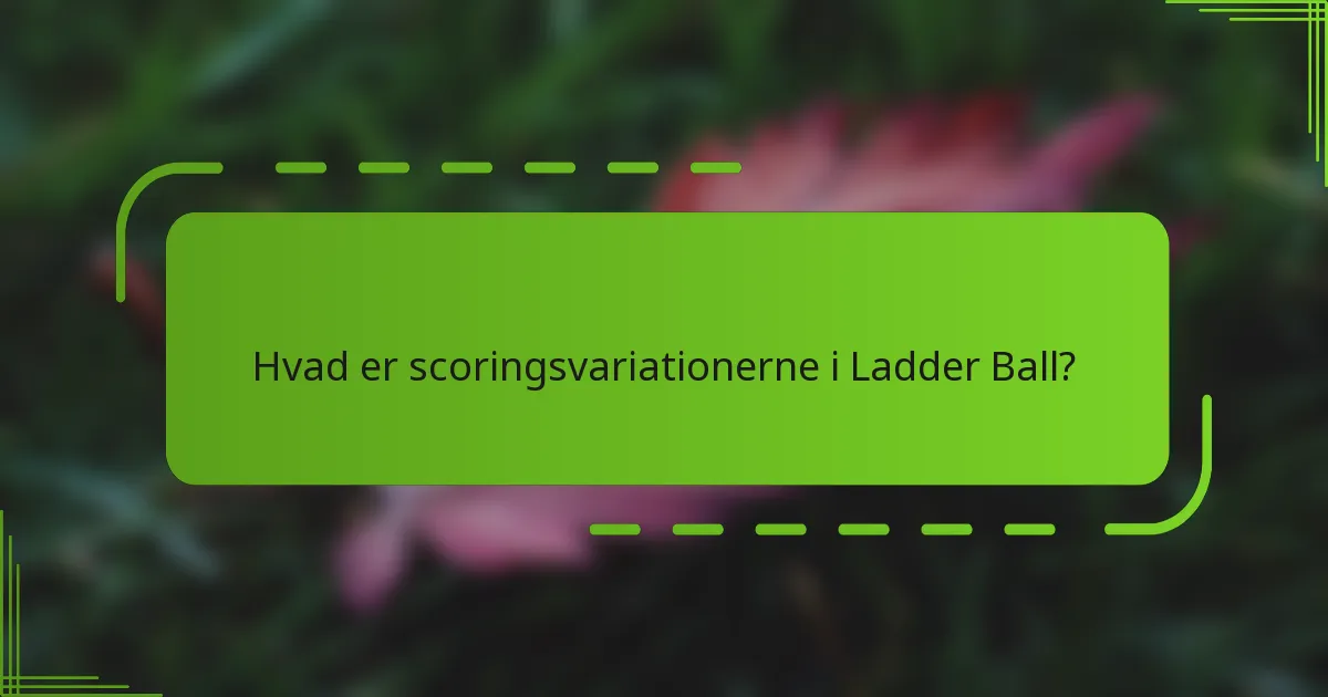 Hvad er scoringsvariationerne i Ladder Ball?