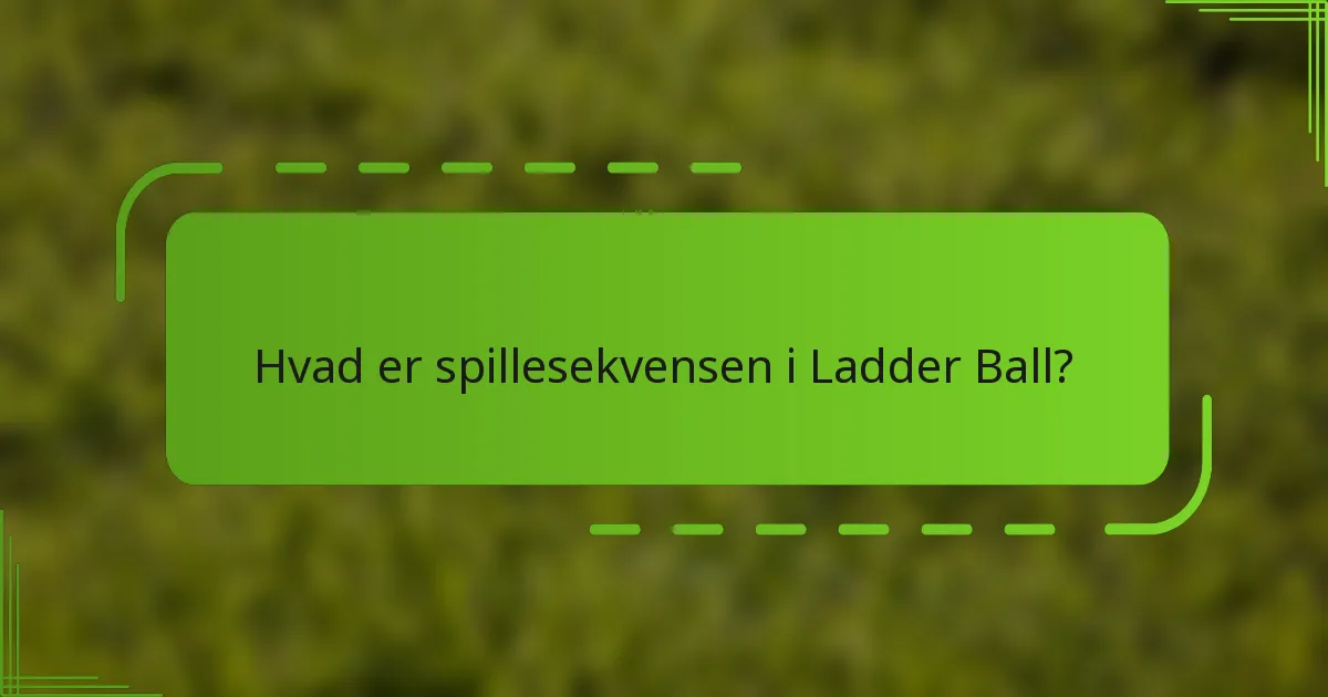 Hvad er spillesekvensen i Ladder Ball?