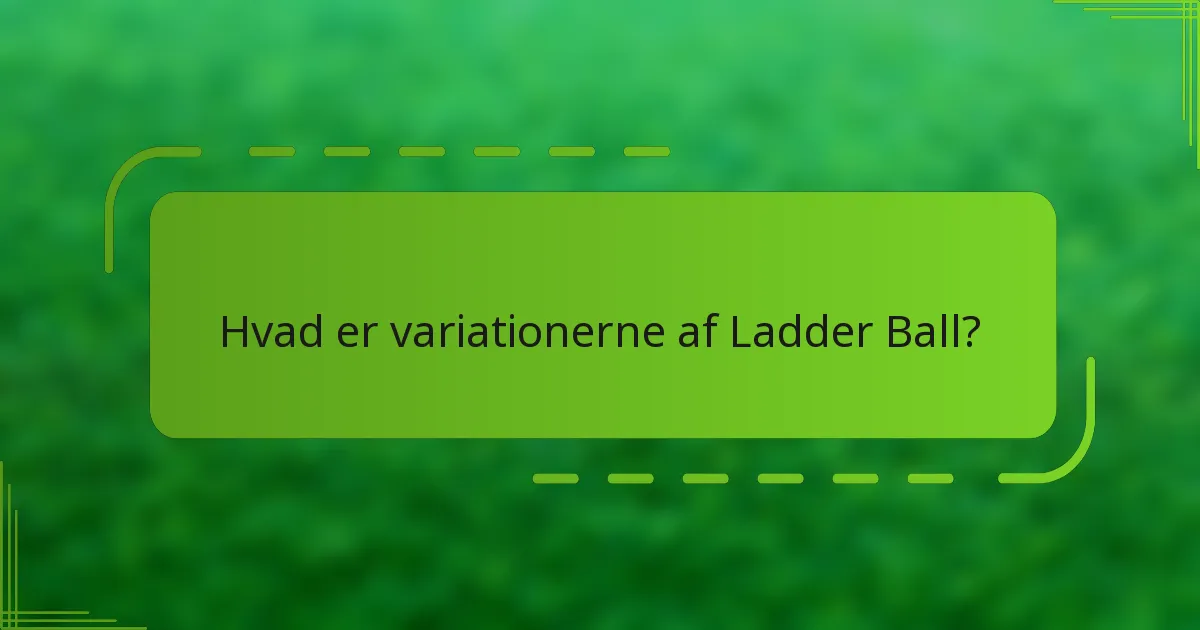 Hvad er variationerne af Ladder Ball?