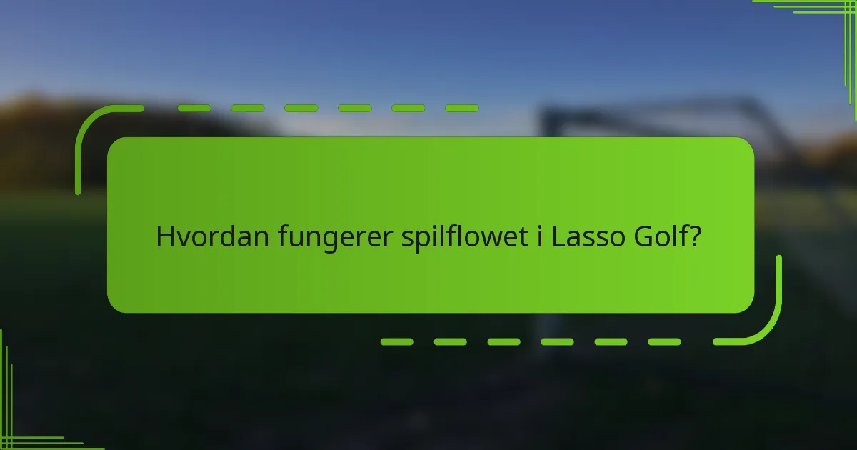 Hvordan fungerer spilflowet i Lasso Golf?